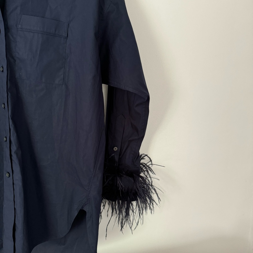 Ltd Edition - Sold Out Cotton Poplin Shirt with Feather Trim J.Crew Collection - Picture 9 of 10